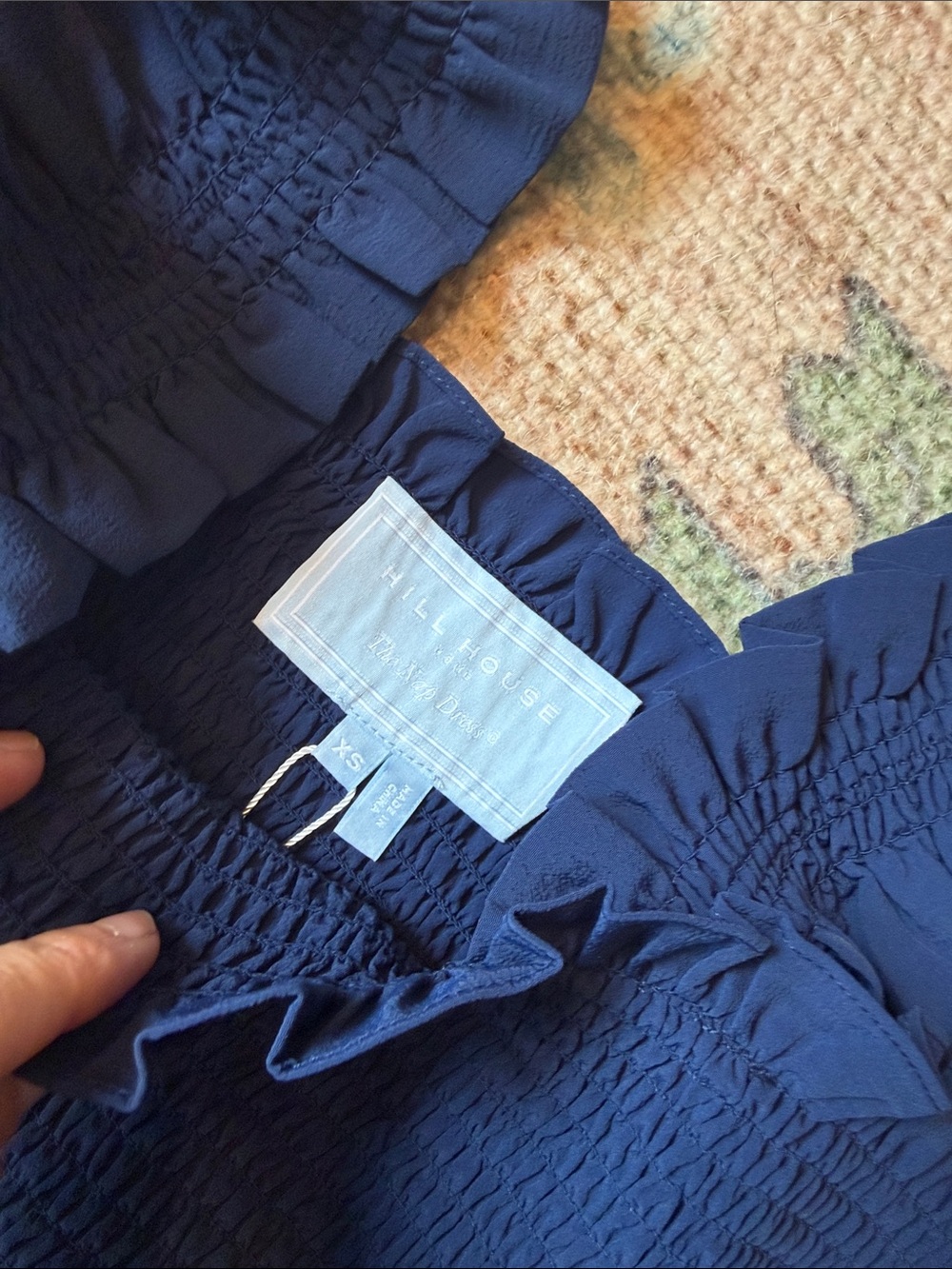 Hill House The Elizabeth Nap Dress Navy Crepe | Size XS NWT - Picture 4 of 4
